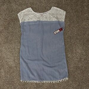 Target Merona Blue Striped Lace Cover Up 
Size: Small